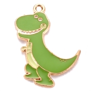 Vedhæng. Dinosaur - T-Rex. Emaljeret og forgyldt 28 mm